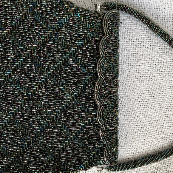 Vintage Dark Green Beaded purse excellent condition - Picture 3 of 10